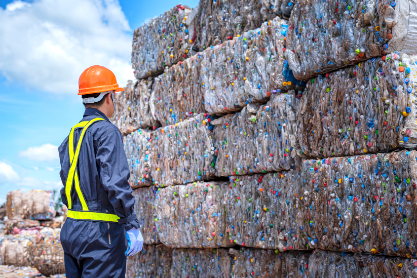 exportadores de plástico reciclado en el proceso de creación de sus bienes hechos con diversos tipos de residuos sólidos hechos en plástico y materias primas reciclables.