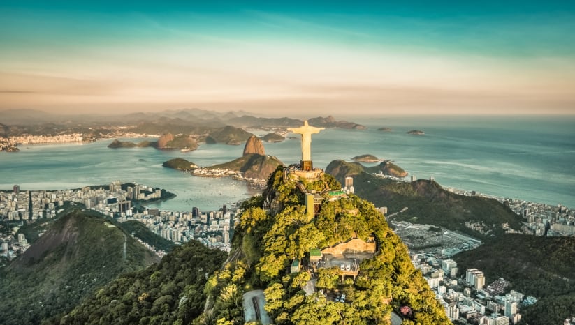 Vista del Cristo redentor en Río de Janeiro.